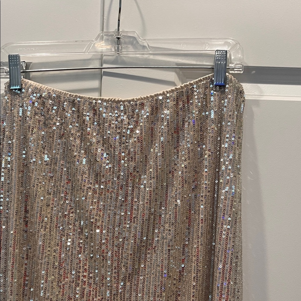 Old Navy Gold sequin Maxi Skirt size L NWT - Picture 6 of 7
